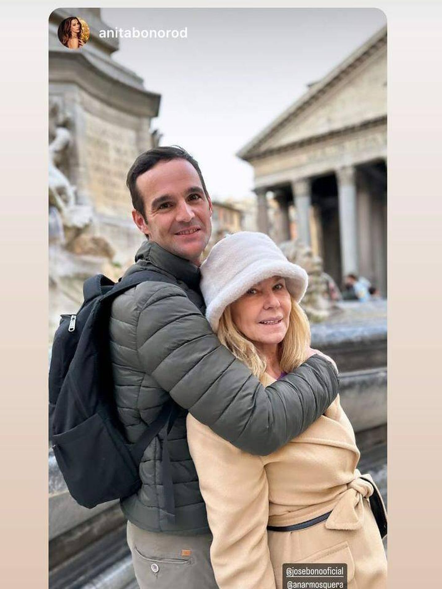 José Bono Jr. posa con su madre, Ana Rodríguez. (Instagram/@anabonorod)