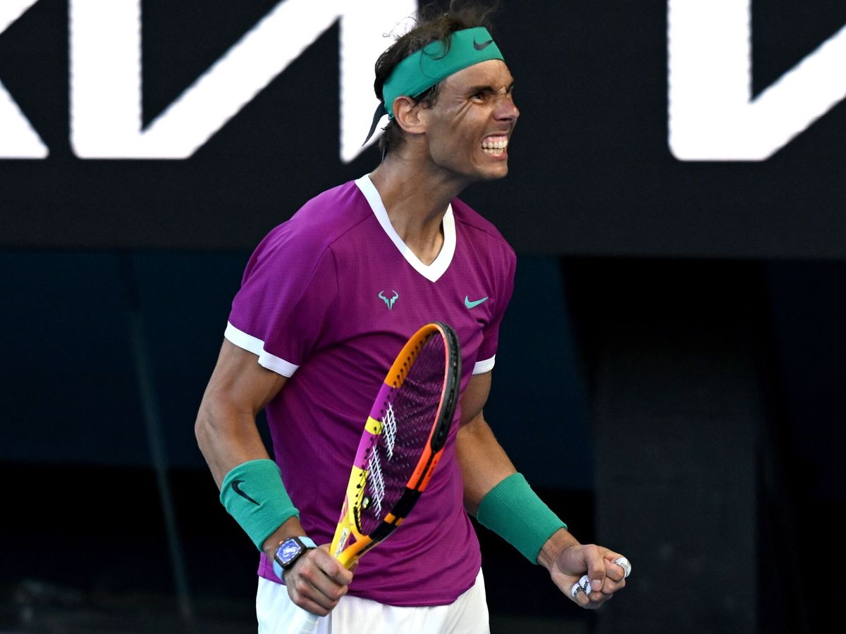 Foto: Nadal celebra su victoria ante Shapovalov. (EFE/EPA/Dean Lewins)