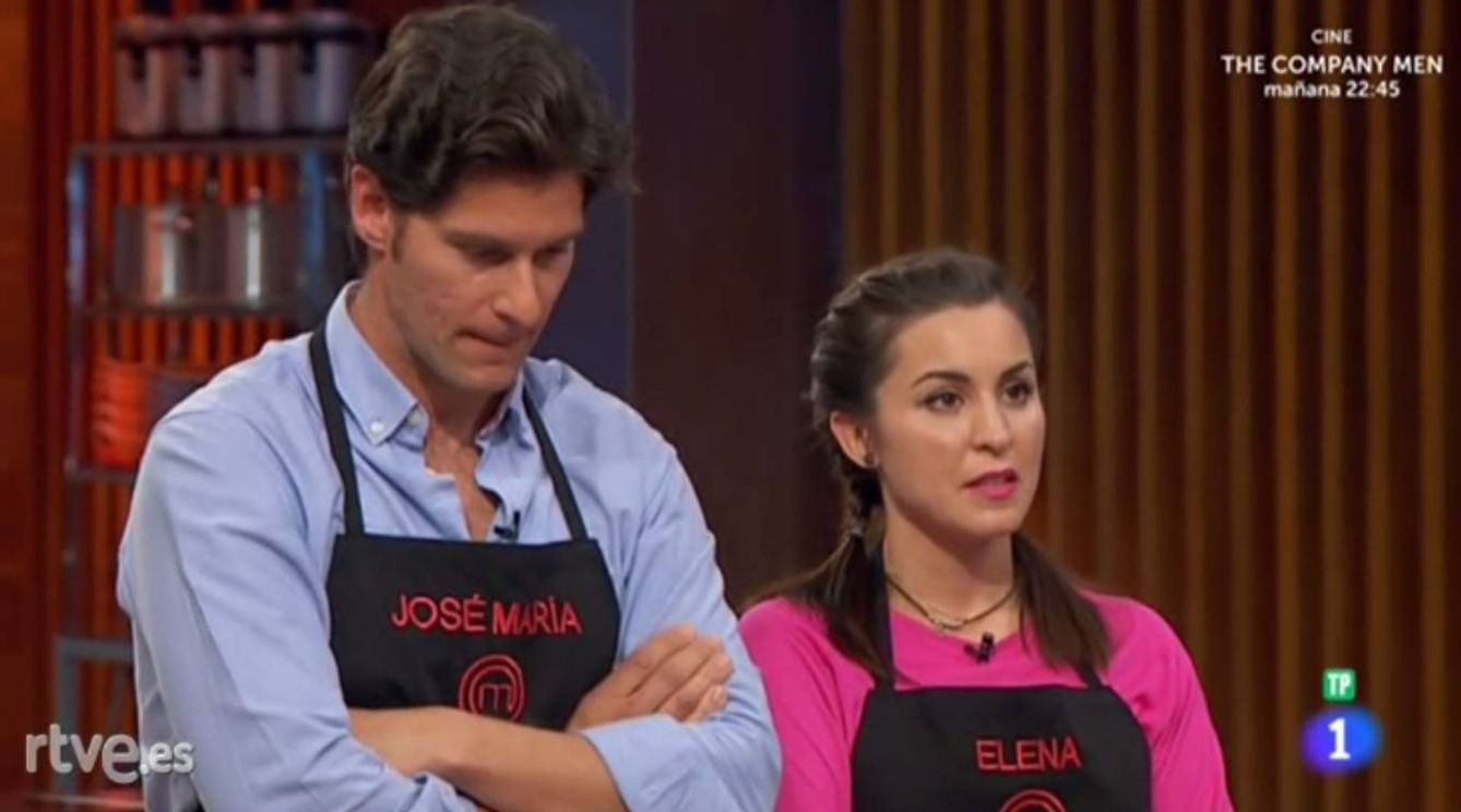 José María y Elena, de nuevo en la cuerda floja en 'MasterChef 5'. (RTVE)