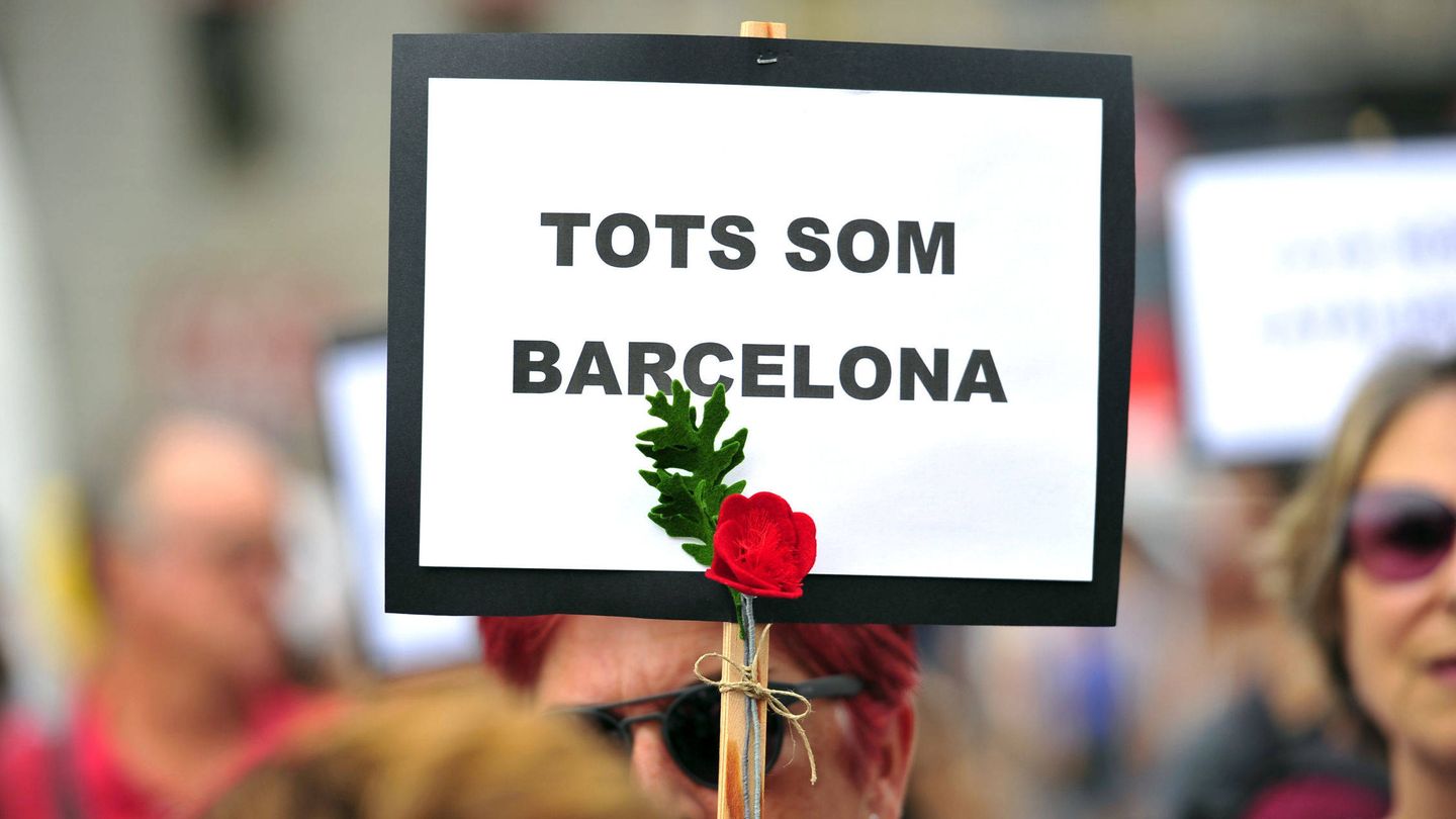 Mensaje de apoyo tras los atentados en Barcelona. (EFE)