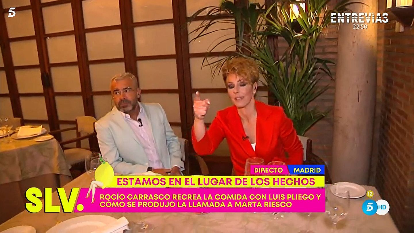 Rocío Carrasco y Jorge Javier, en 'Sálvame'. (Telecinco)