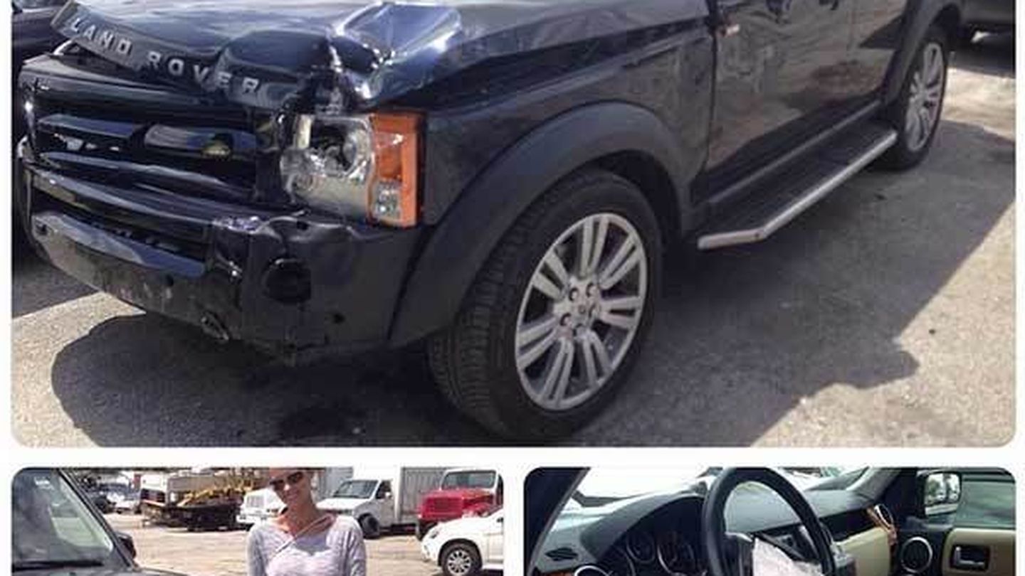 Así quedó el coche de Shaila tras el accidente. (Instagram @shailadurcal)