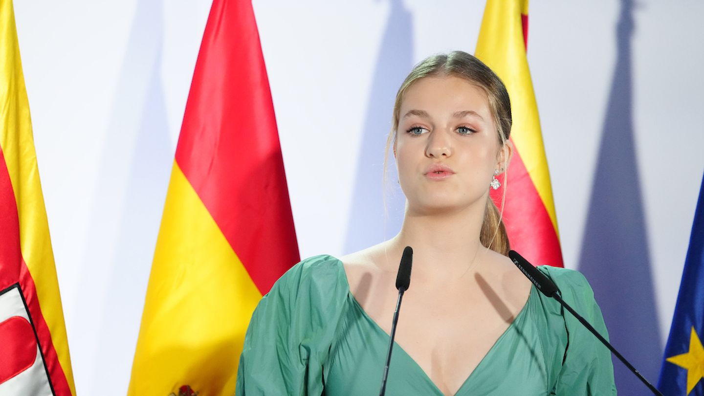 La princesa Leonor, durante su discurso en los Premios Princesa de Girona. (Limited Pictures)