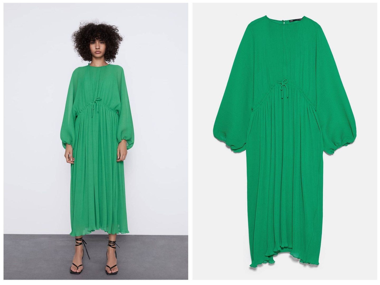 Un vestido plisado que Zara vende por 19,99 € (Cortesía)