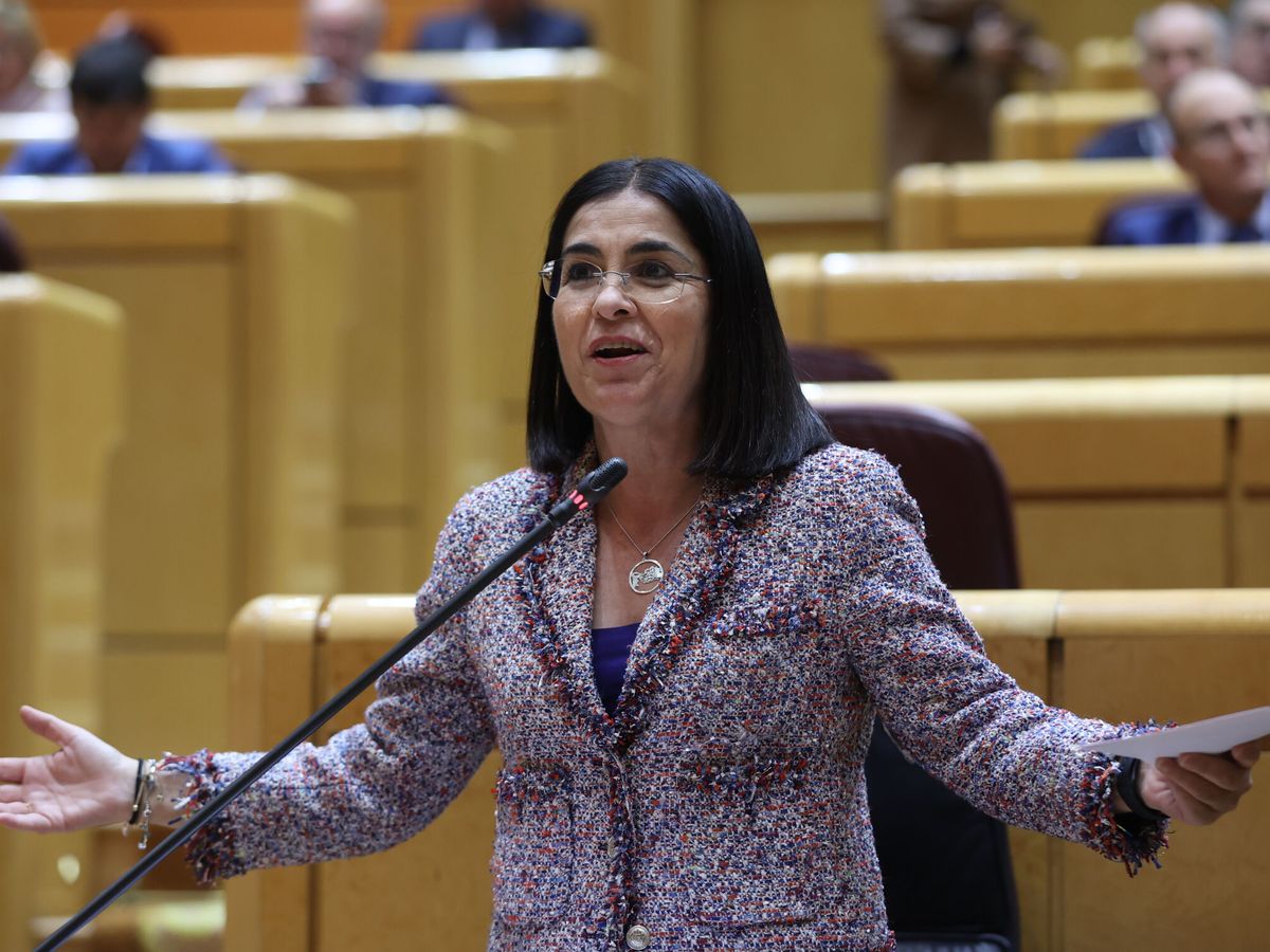 Foto: La ministra Darias interviene ante el pleno del Senado. (EFE/Kiko Huesca)