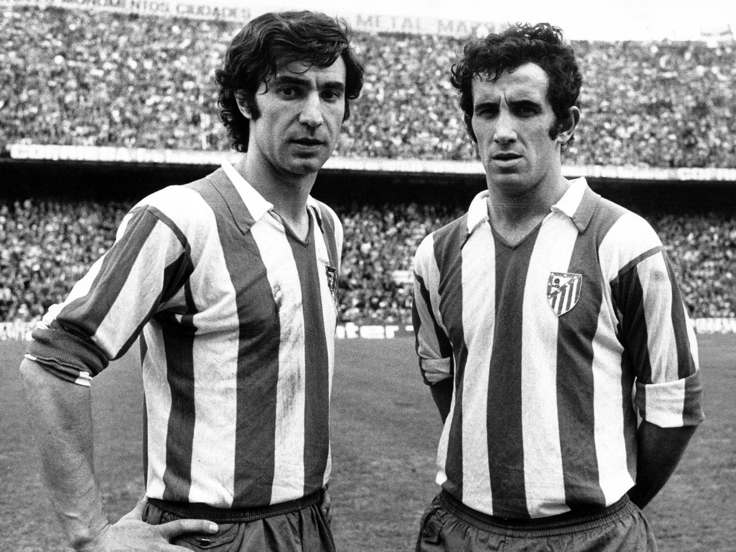 José Eulogio Gárate y Javier Irureta, en el Atlético. (Imago)