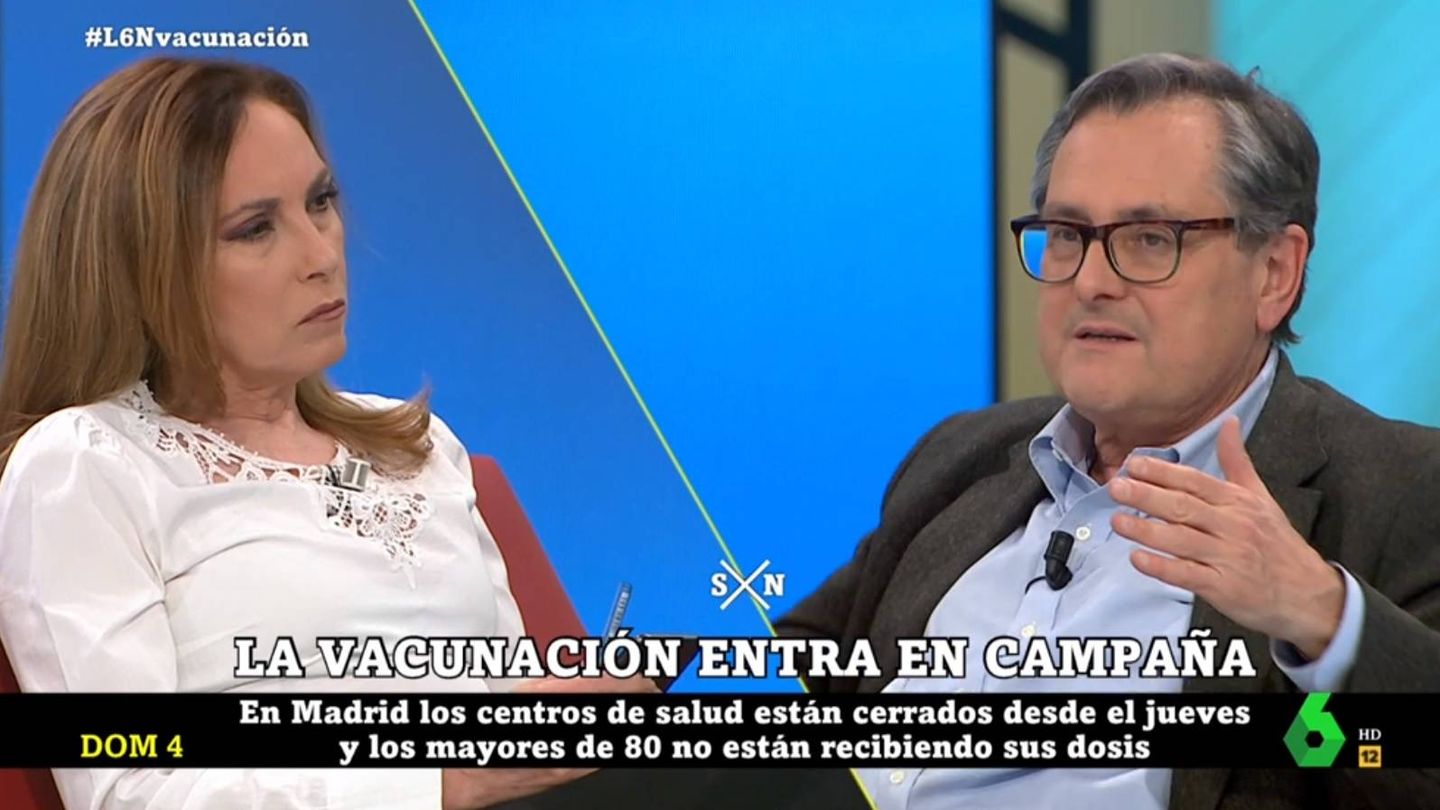 Rubio y Marhuenda discutiendo por Ayuso. (La Sexta).
