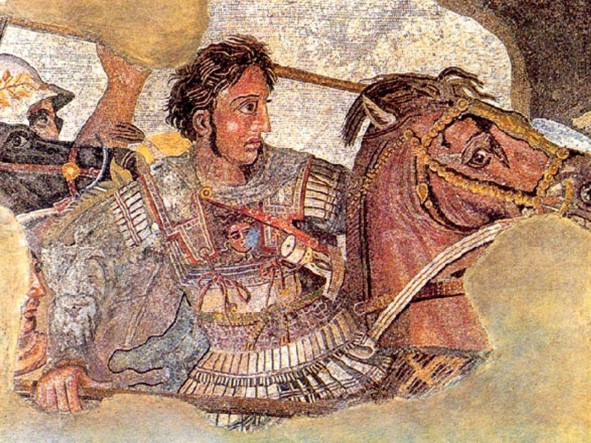 Foto: Mural latino que representa a Alejandro Magno en la Batalla de Issos.
