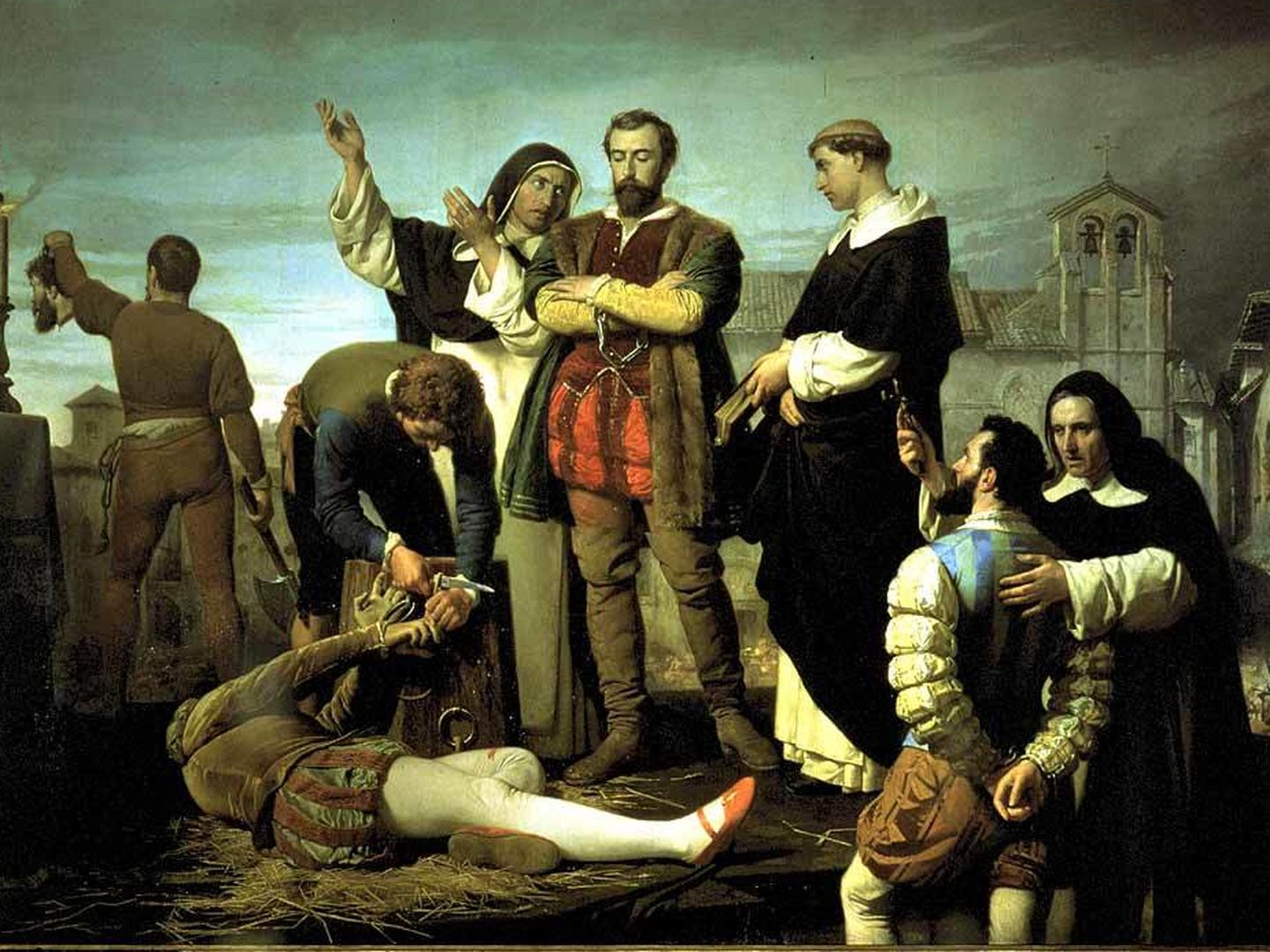 Los Comuneros Padilla, Bravo y Maldonado en el Patíbulo, Antonio Gisbert, 1860.