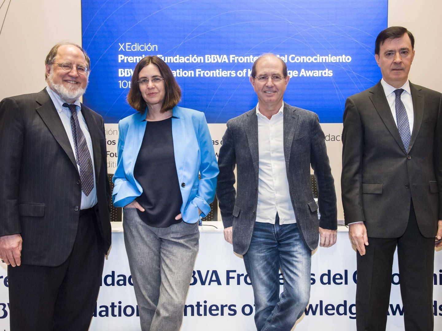 Rivest junto a Shafi Goldwasser y Silvio Micali, también galardonados con el premio en la categoría de Tecnologías de la Información y la Comunicación (FBBVA)
