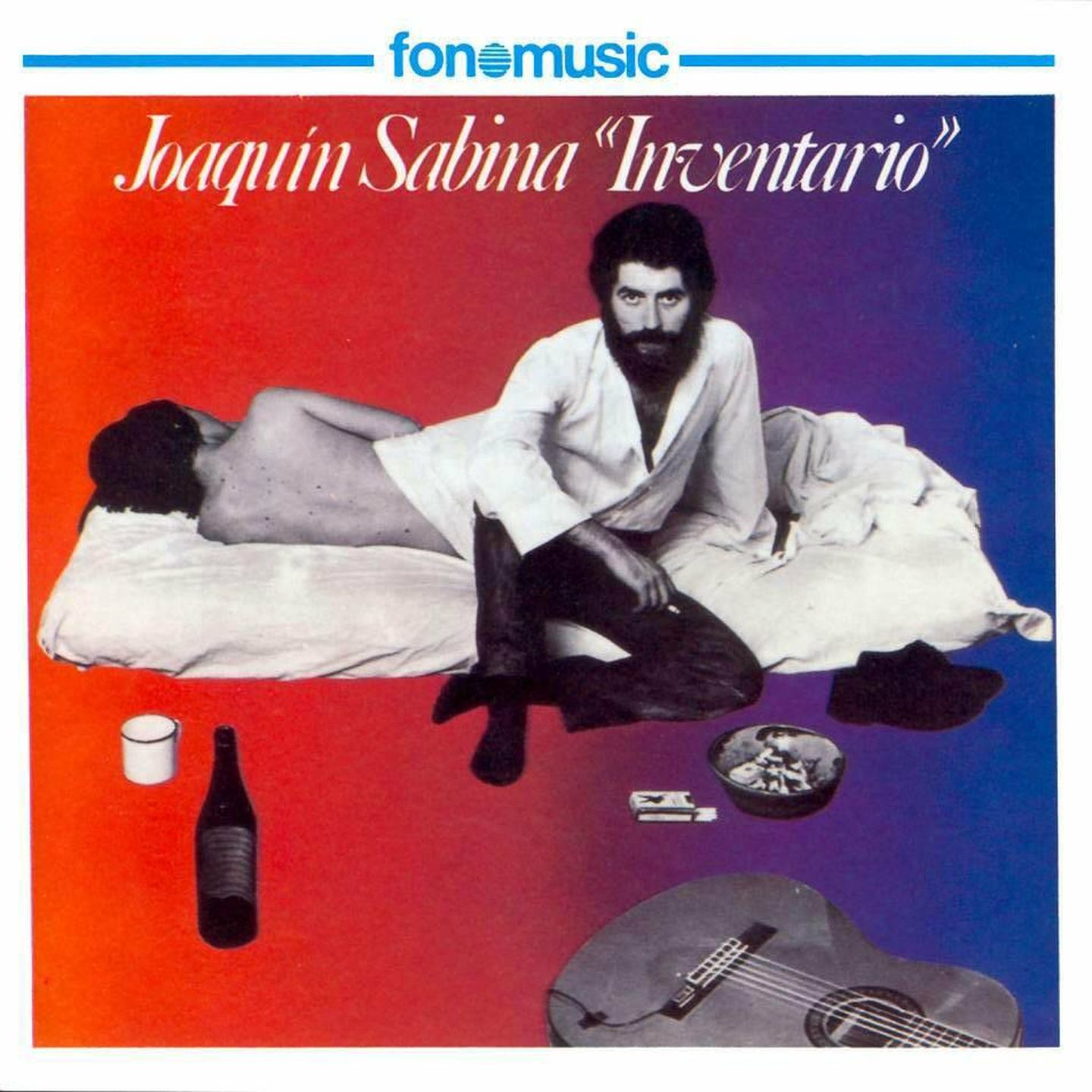 Foto de portada de 'Inventario' primer disco de Joaquín Sabina. (Cortesía Fonomusic)