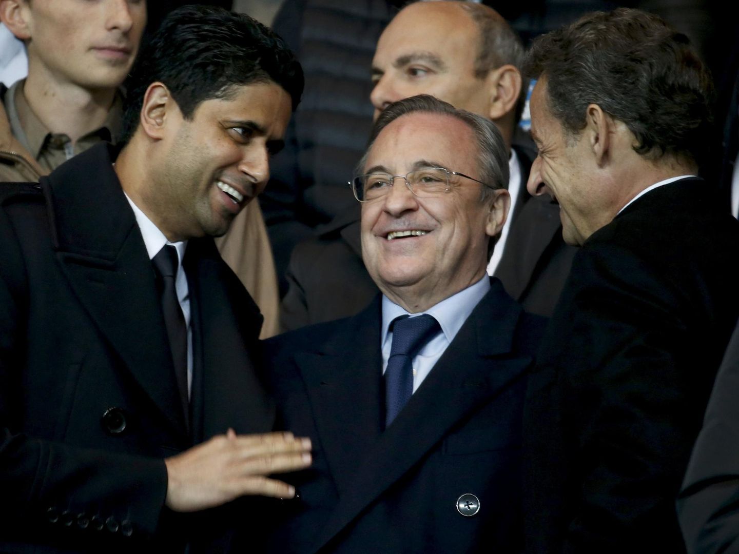 Nasser Al-Khelaifi, presidente del PSG, y Florentino Pérez. (Reuters) 