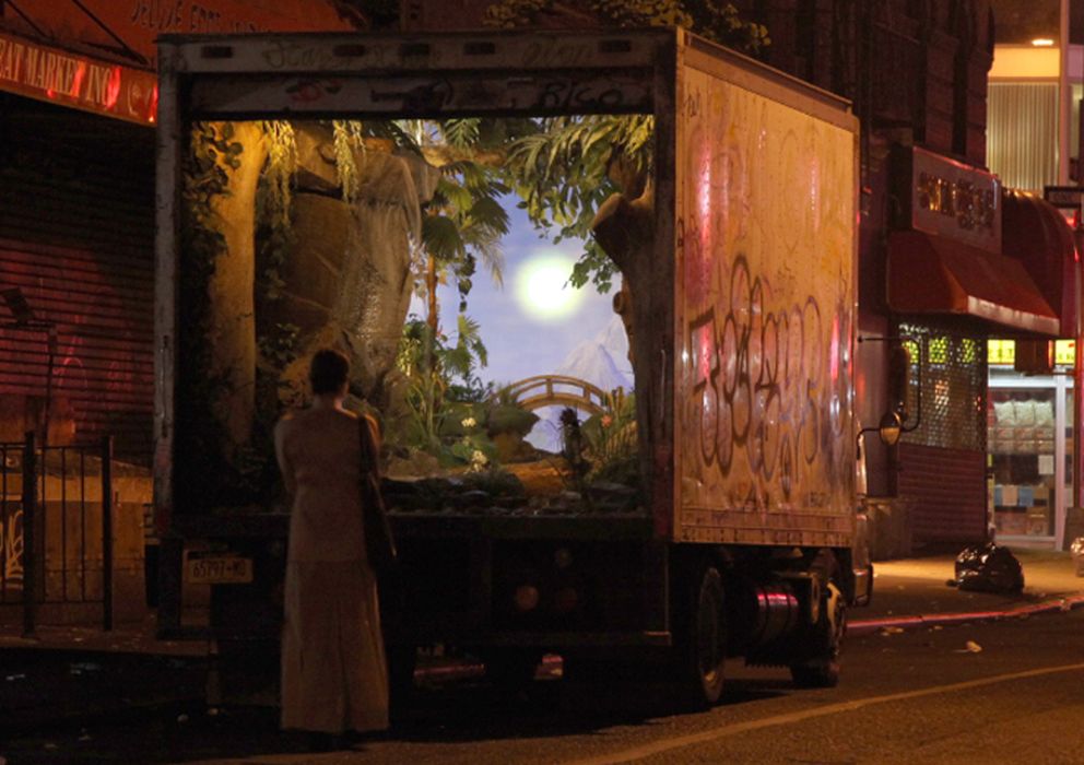 Foto: Imagen de la furgoneta con la obra de Banksy en su interior