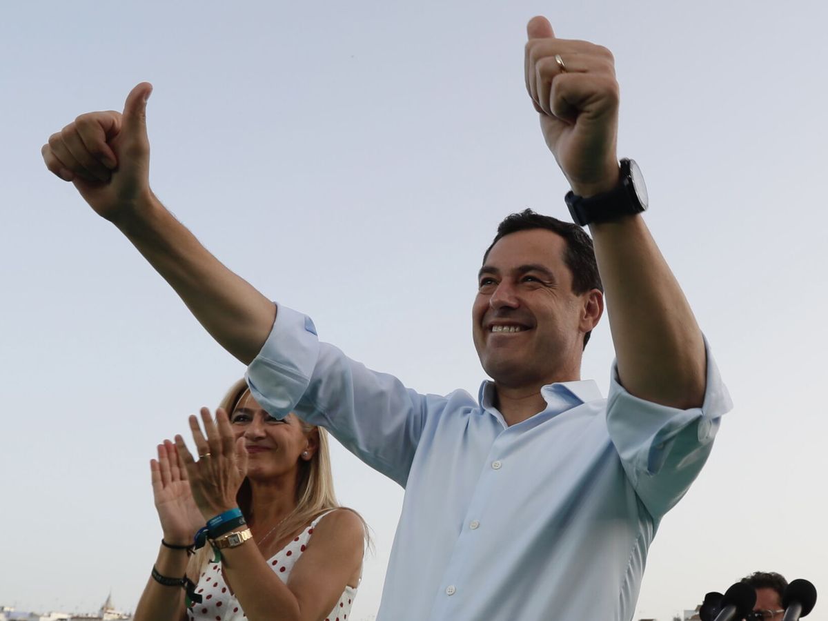 Foto: El presidente de la Junta de Andalucía y candidato a la reelección por el PP, Juanma Moreno. (EFE/José Manuel Vidal)