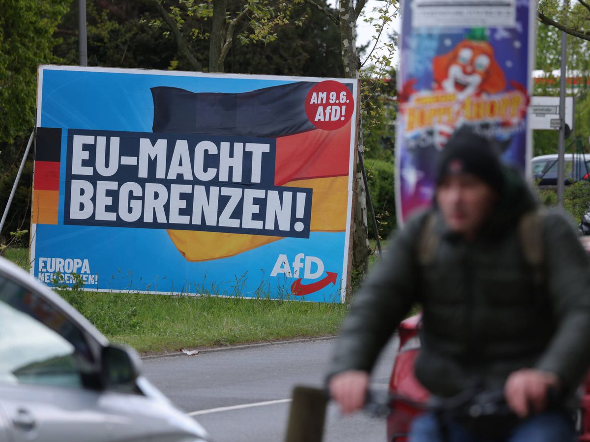 Foto: Cartel del partido alemán AfD para las elecciones europeas. (Getty/Sean Gallup)