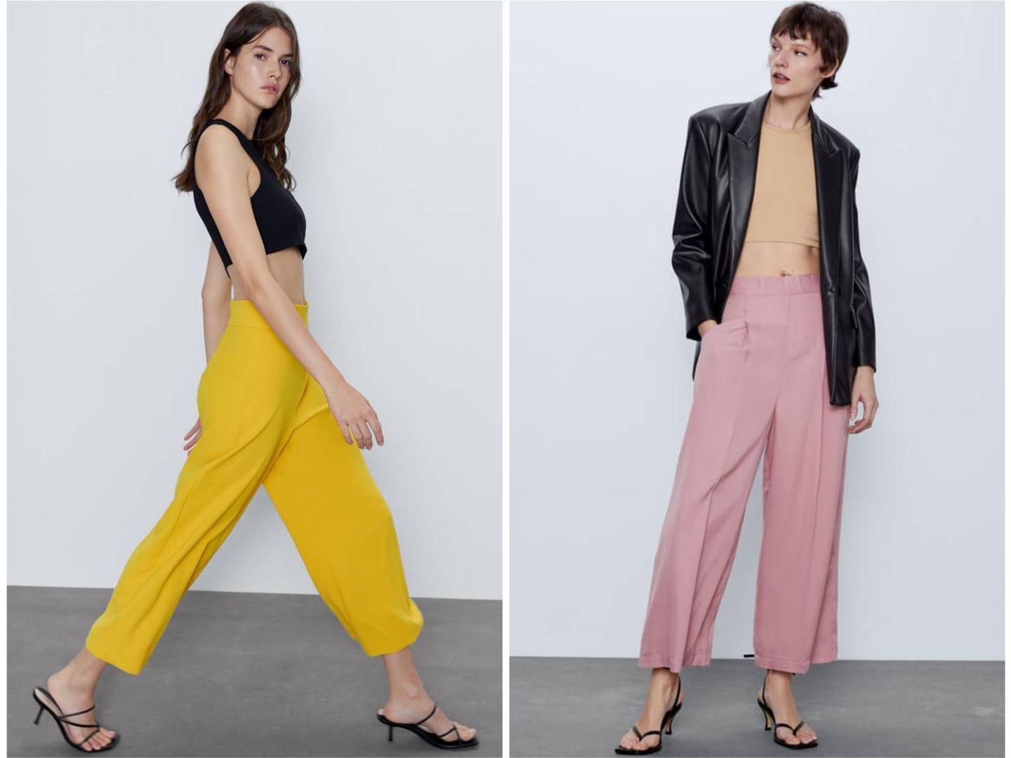 Nuevos diseños de pantalón de Zara. (Cortesía)