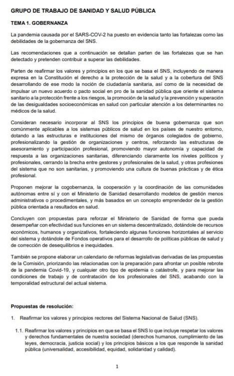 Consulte aquí en PDF las conclusiones de PSOE y Unidas Podemos de la Comisión de Reconstrucción del Congreso. 