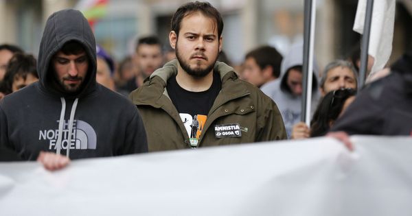 Foto: El rapero Pablo Hasel en una manifestación en Bilbao
