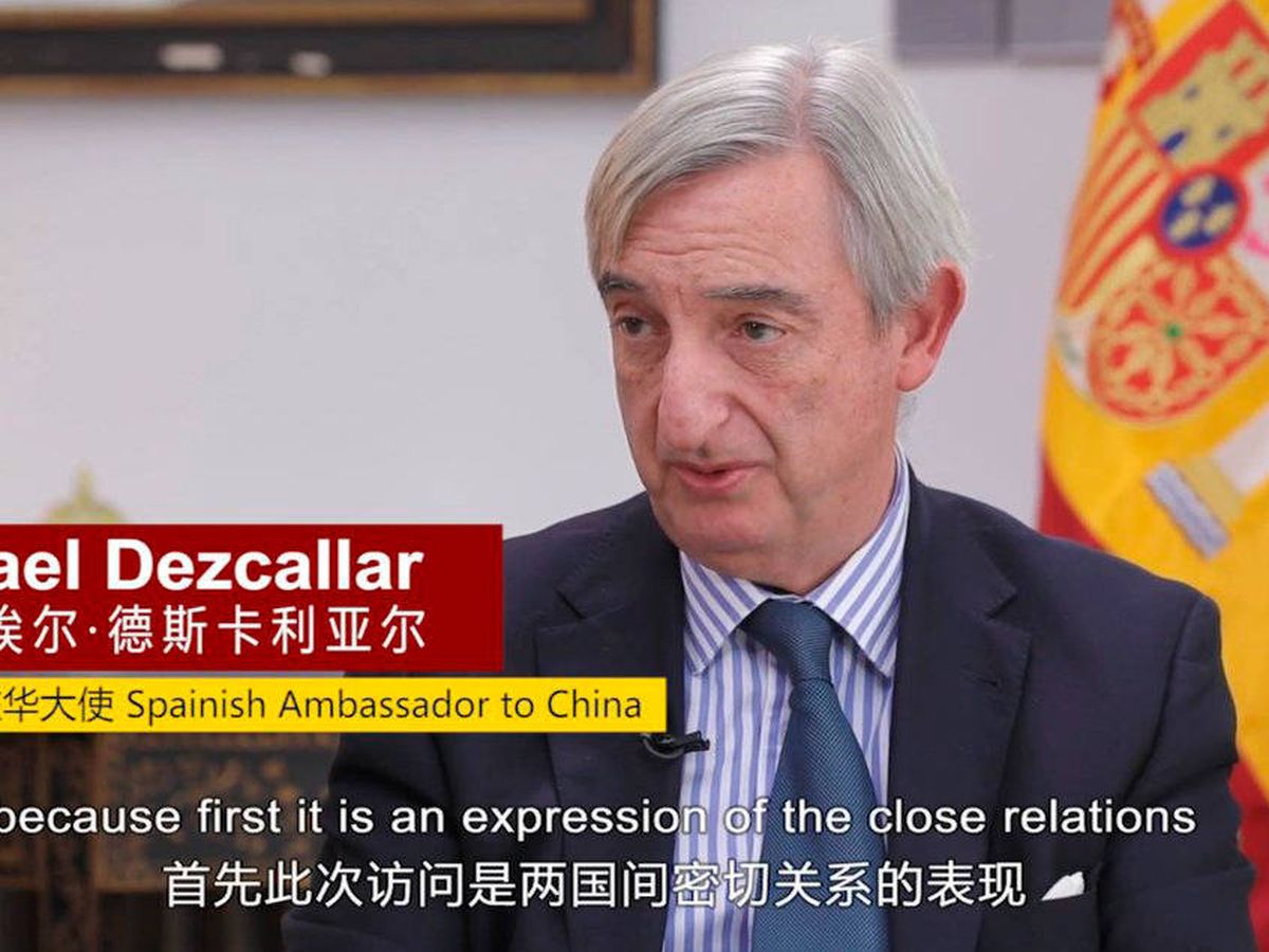 Foto: El embajador de España en China, Rafael Dezcallar, en una intervención. 