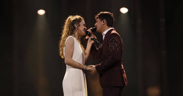 Foto: Amaia y Alfred, durante su primer ensayo en el Festival de Eurovisión de 2018. (Eurovision.tv)