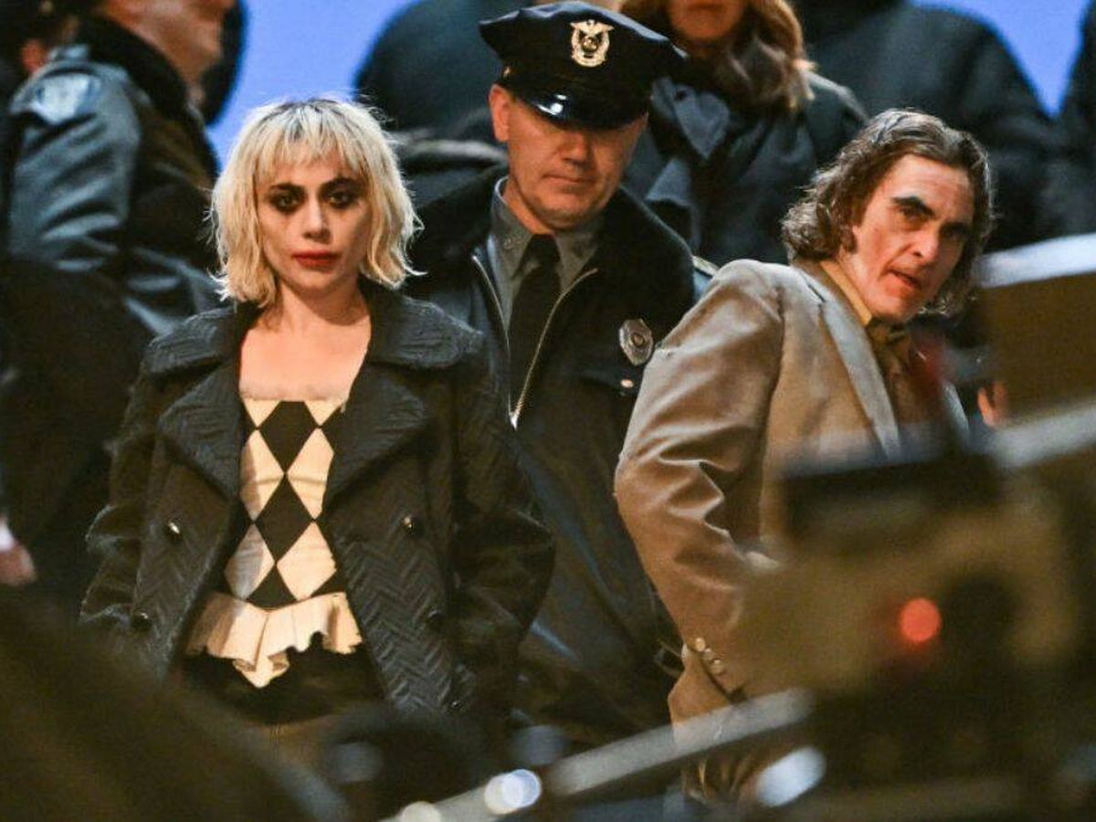 Foto: Imagen de Lady Gaga y Joaquin Phoenix durante el rodaje de la película 'Joker 2: Folie à Deux' (Warner Bros)