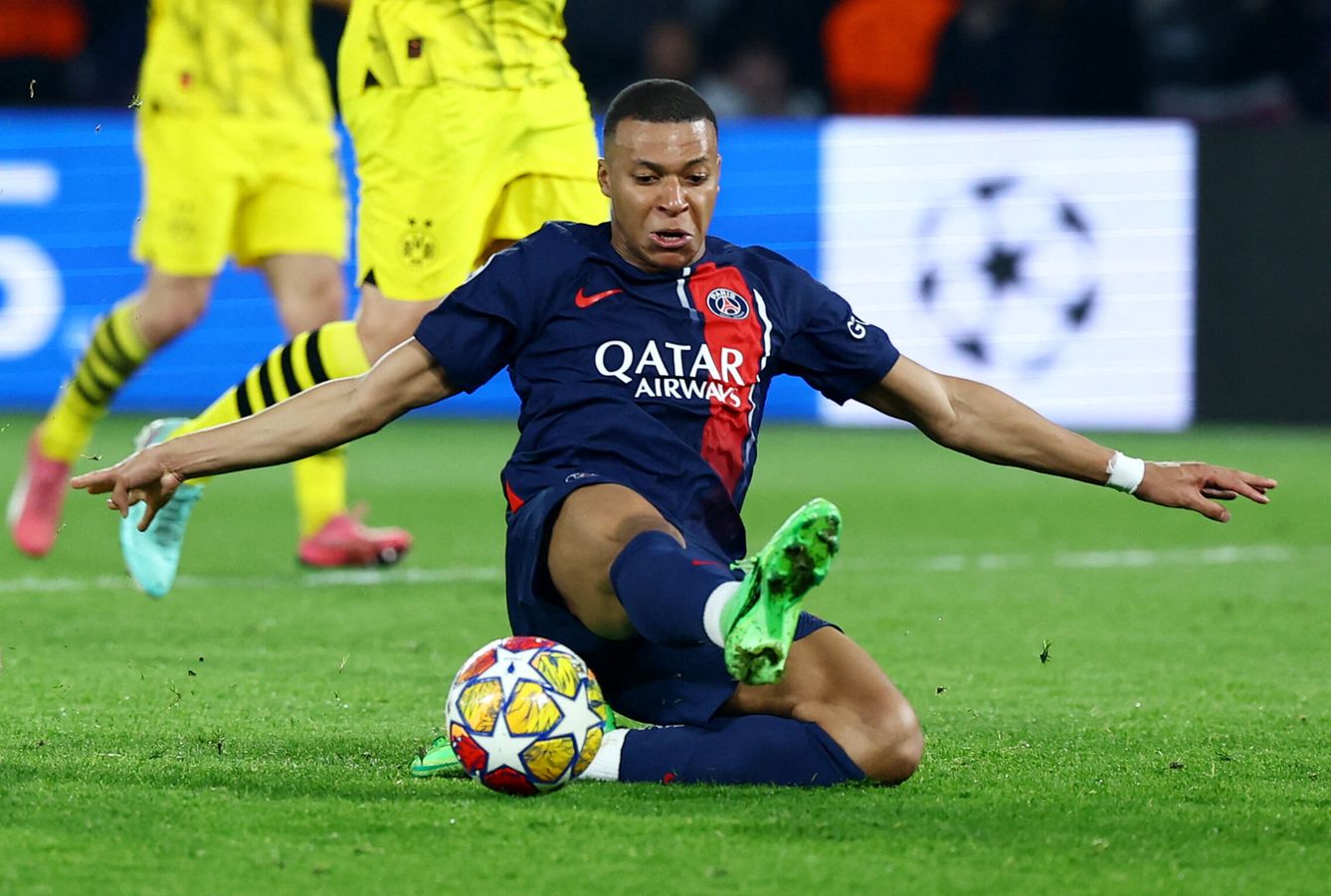 Mbappé falla una ocasión en el partido contra el Borussia Dortmund en París. (Reuters/Kai Pfaffenbach)