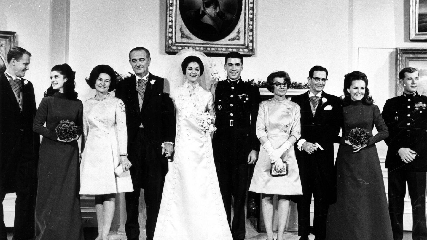 Lynda Johnson, en su boda en el East Room de la Casa Blanca en diciembre de 1967. (CP)