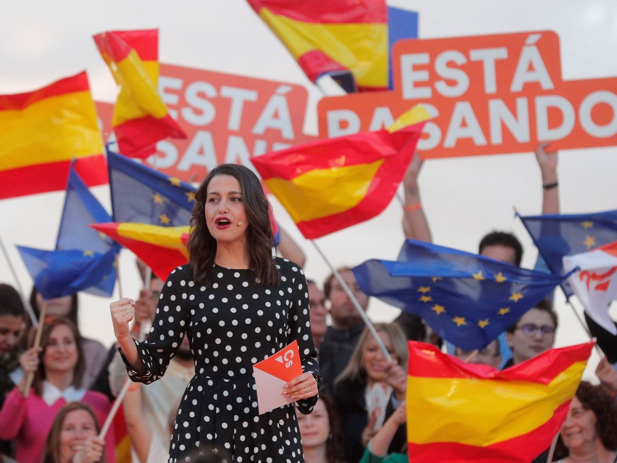 Foto: Inés Arrimadas, en un mitin en Valencia en la generales y autonómicas de 2019. (EFE)