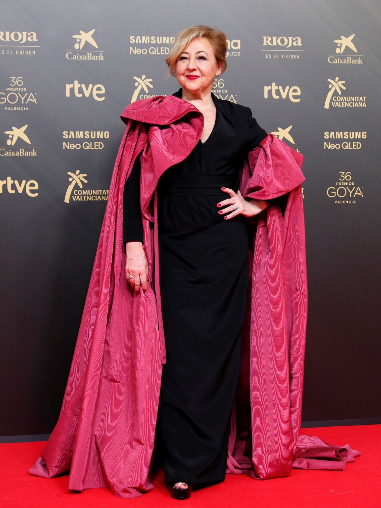 La actriz Carmen Machi posa en la alfombra roja de los Premios Goya 2022. (EFE / Biel Aliño)