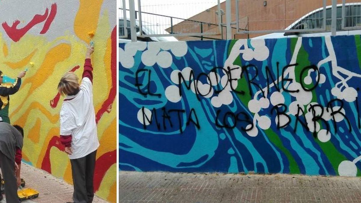 "Has pintado sobre la ilusión de los niños". Destrozan un mural colectivo de Tetuán