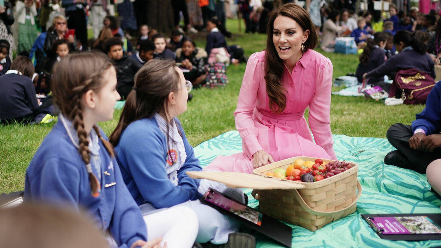 Kate, durante el pícnic infantil. (Getty)