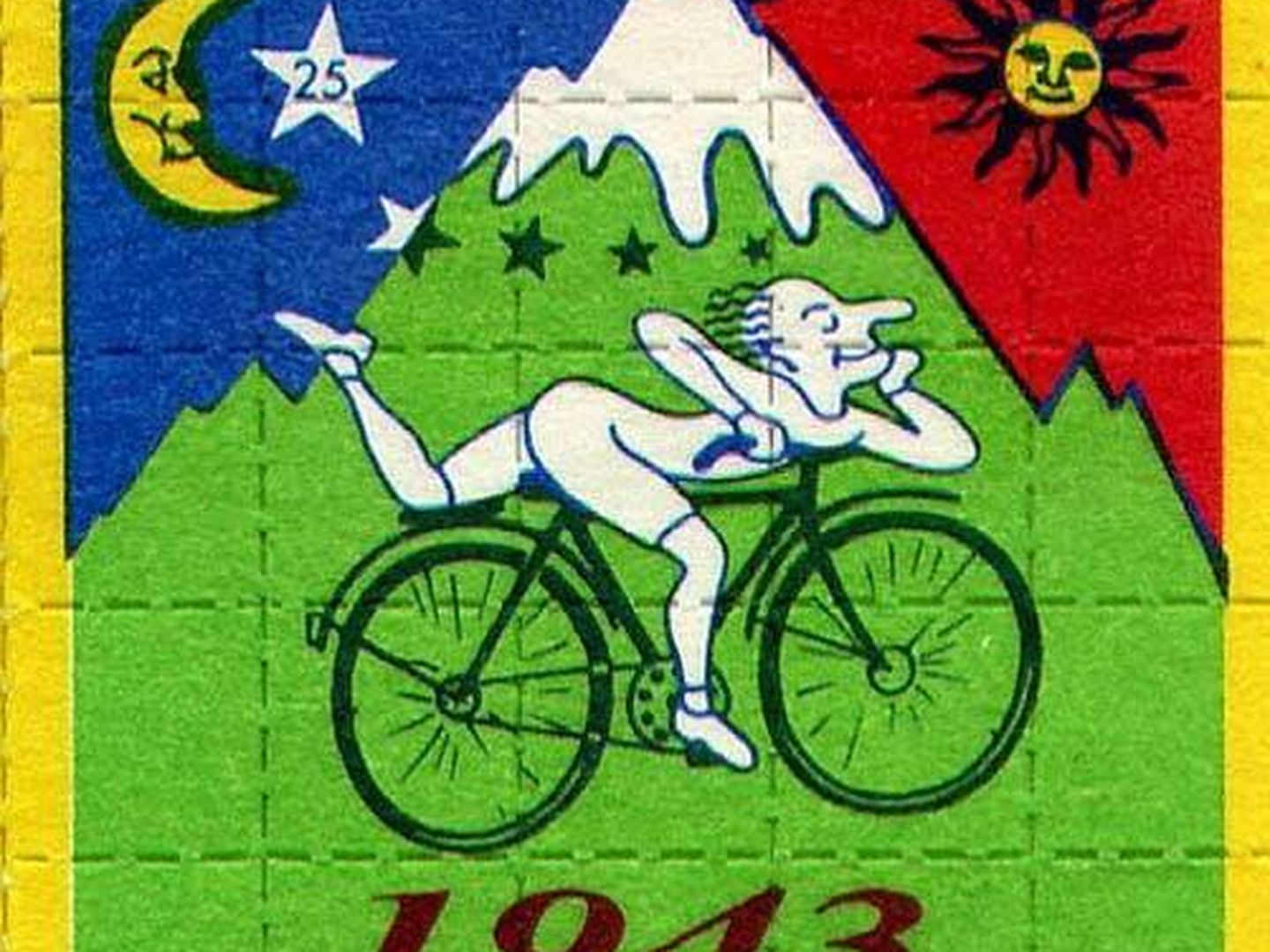 Parche del viaje de LSD de Albert Hofmann para conmemorar el Día de la Bicicleta