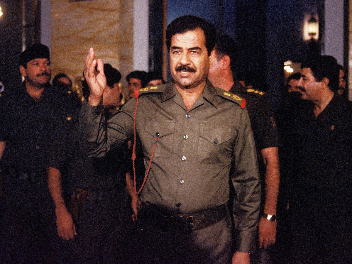 Foto: Saddam Hussein durante la Guerra del Golfo. (Getty)
