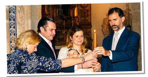 Foto: El rey Felipe, en el bautizo de la princesa Isabelle de Orleans. (Casa Real)