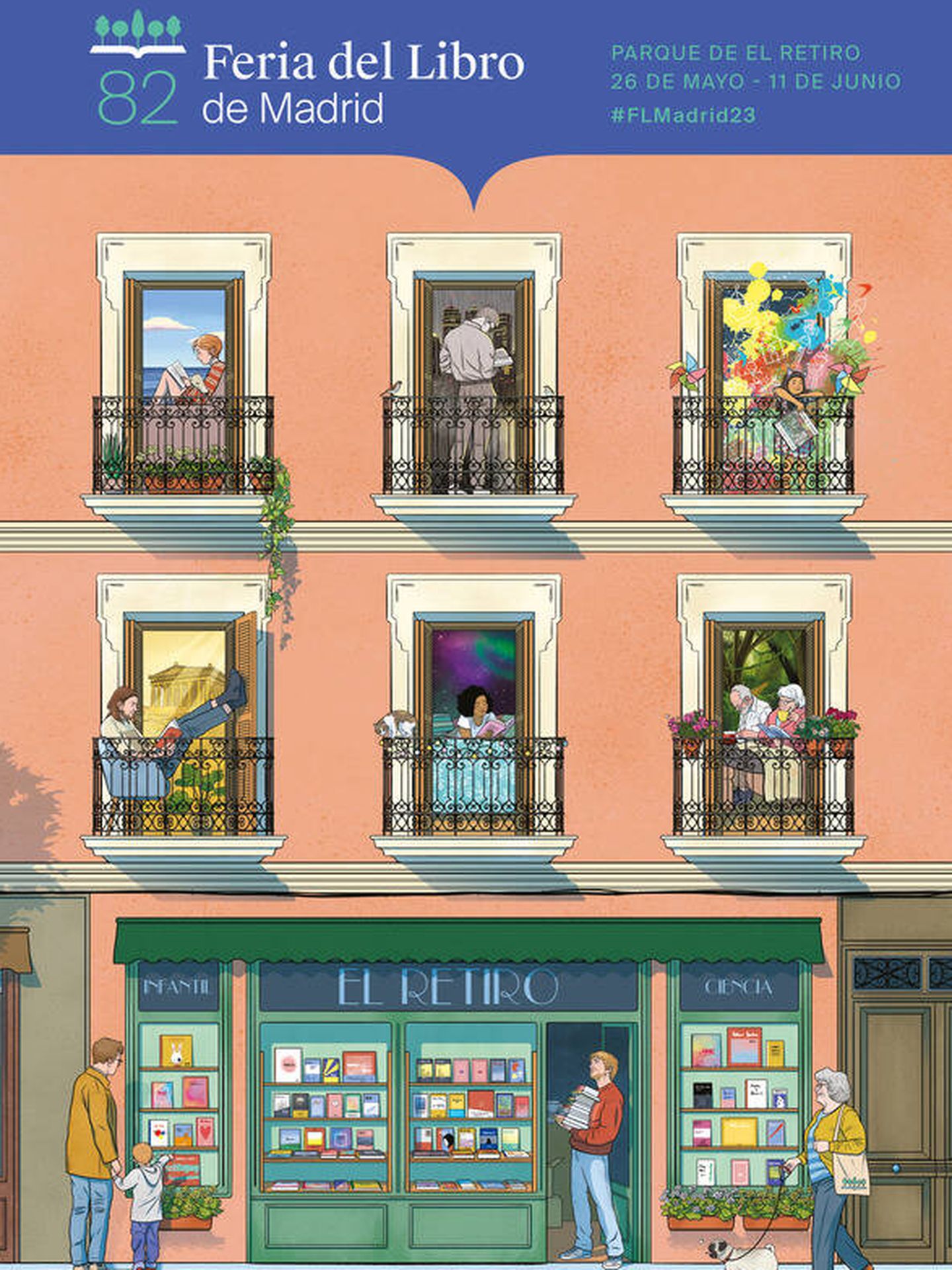 Cartel oficial de la Feria del Libro de Madrid 2023