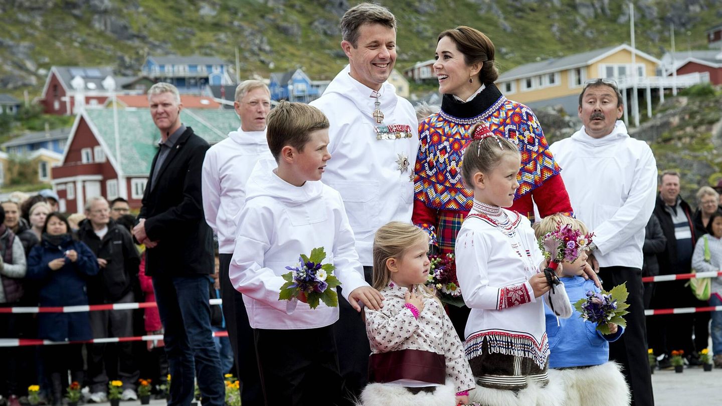 Mary de Dinamarca con su familia, en Groenlandia, en 2014. (Cordon Press)