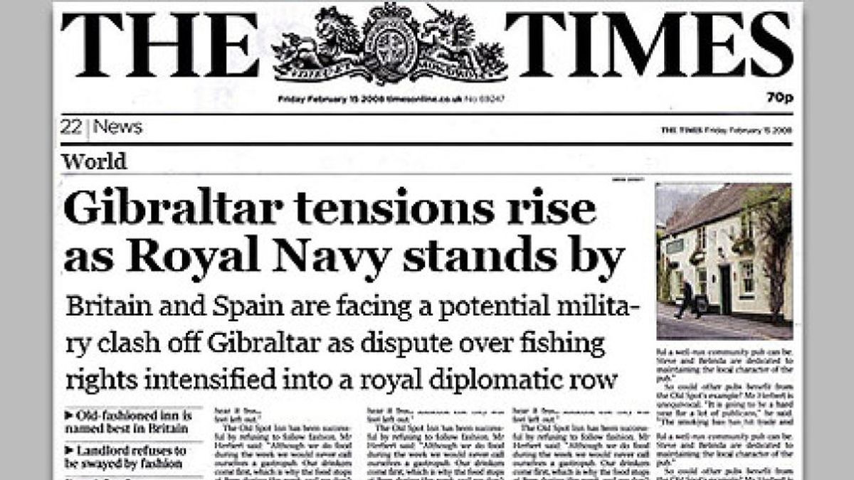 Consternación en Defensa: 'The Times' alerta de un "choque militar" con España por Gibraltar