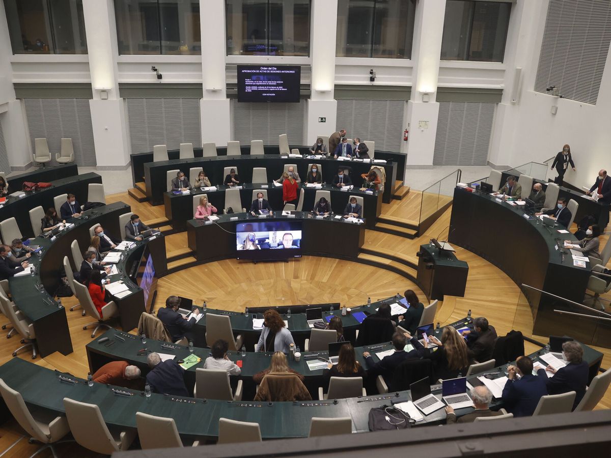 Foto: Vista general de la sesión plenaria del pleno municipal celebrado este martes en Madrid. (EFE/Juan Carlos Hidalgo)