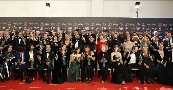 Foto: Foto de los galardonados en la 32ª edición de los Premios Goya. (EFE)