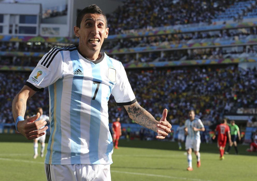 Foto: Di María celebra el gol que supuso el triunfo de Argentina sobre Suiza.