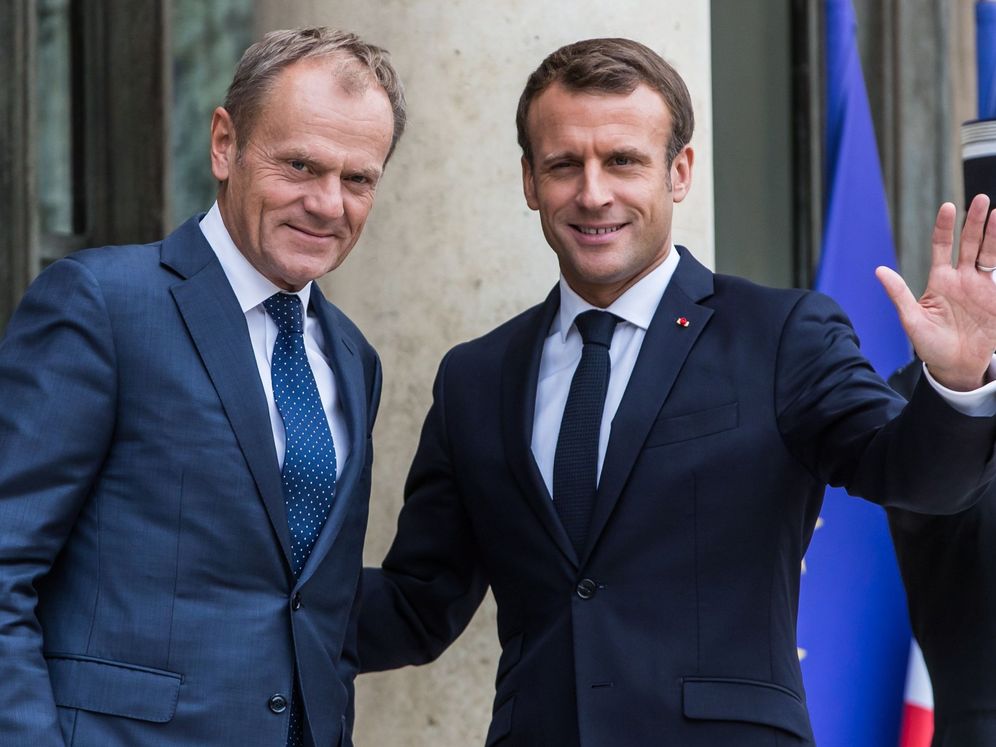 Foto: Emmanuel Macron y Donald Tusk. (Reuters)