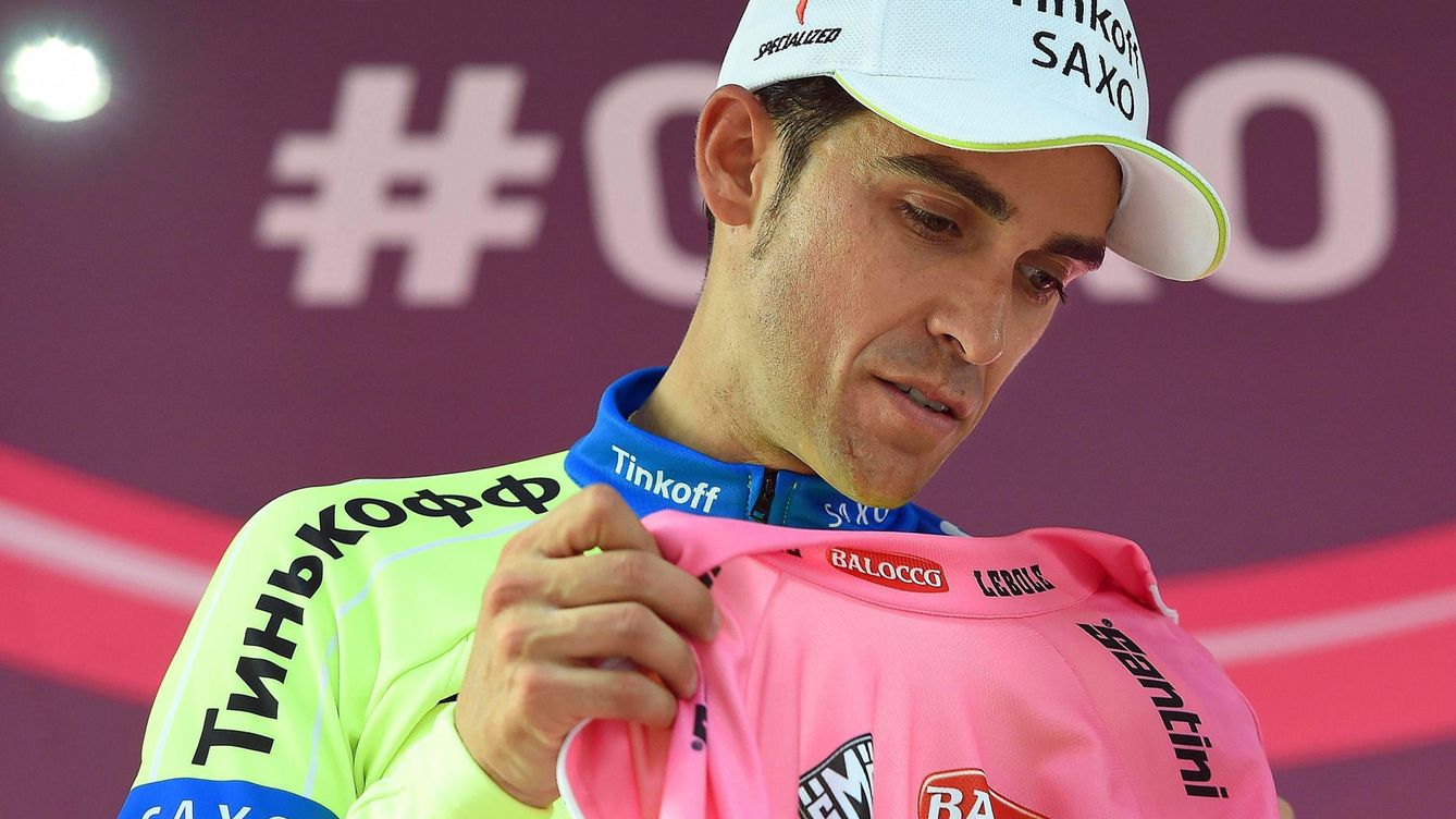Foto: Contador no pudo ponerse la 'maglia rosa' (EFE).