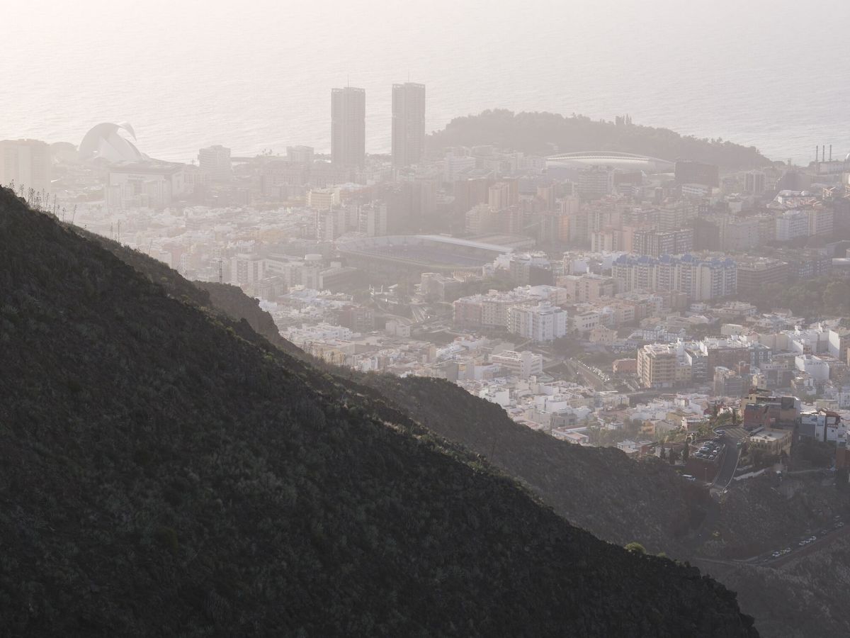 Foto: Una jornada de intensa calima este mes de enero en Santa Cruz de Tenerife. (EFE/Alberto Valdés)