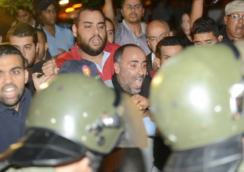 Protesta en Rabat tras el indulto. (Efe)