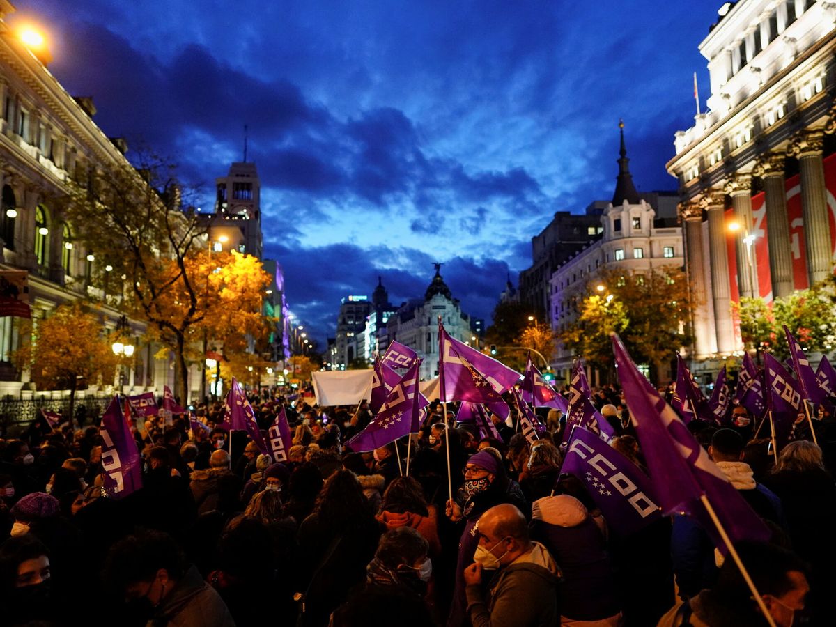 Foto: Protesta en Madrid por el Día Internacional para la eliminación de la Violencia contra la Mujer. (Juan Medina/Reuters)