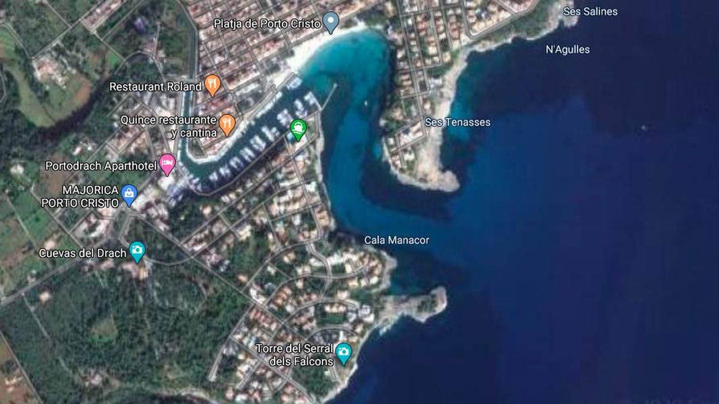 Porto Cristo (Manacor) en la vista de satélite de Google Maps. (Cortesía)