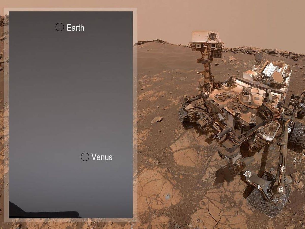 Foto: Foto de la Tierra y Venus realizada por el rover Curiosity de la NASA. Foto: NASA