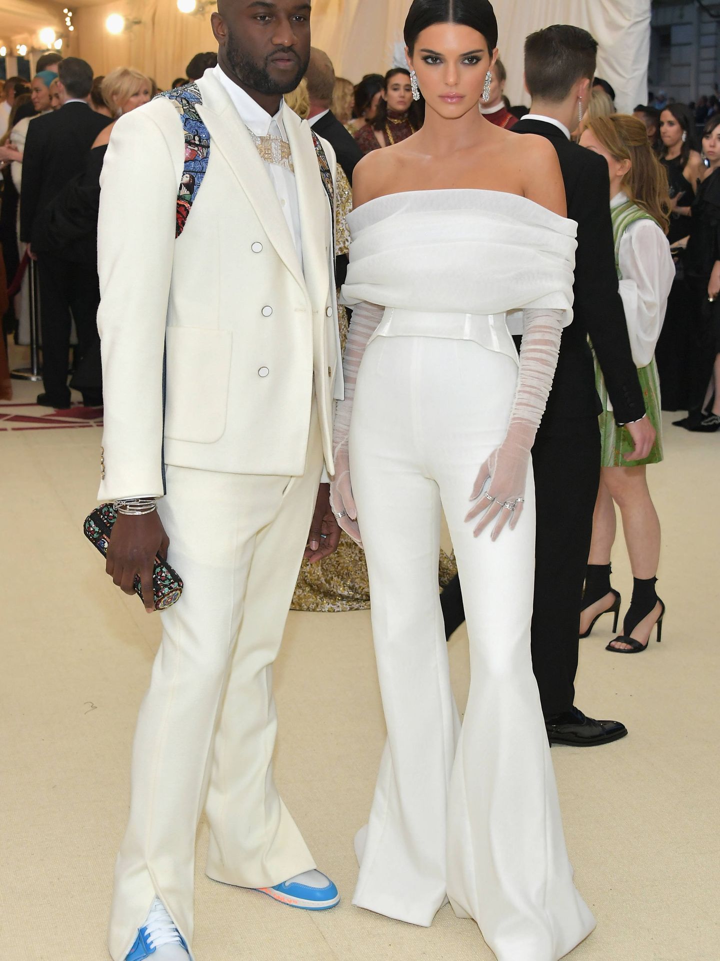 Virgil Abloh y Kendall Jenner. (Getty)