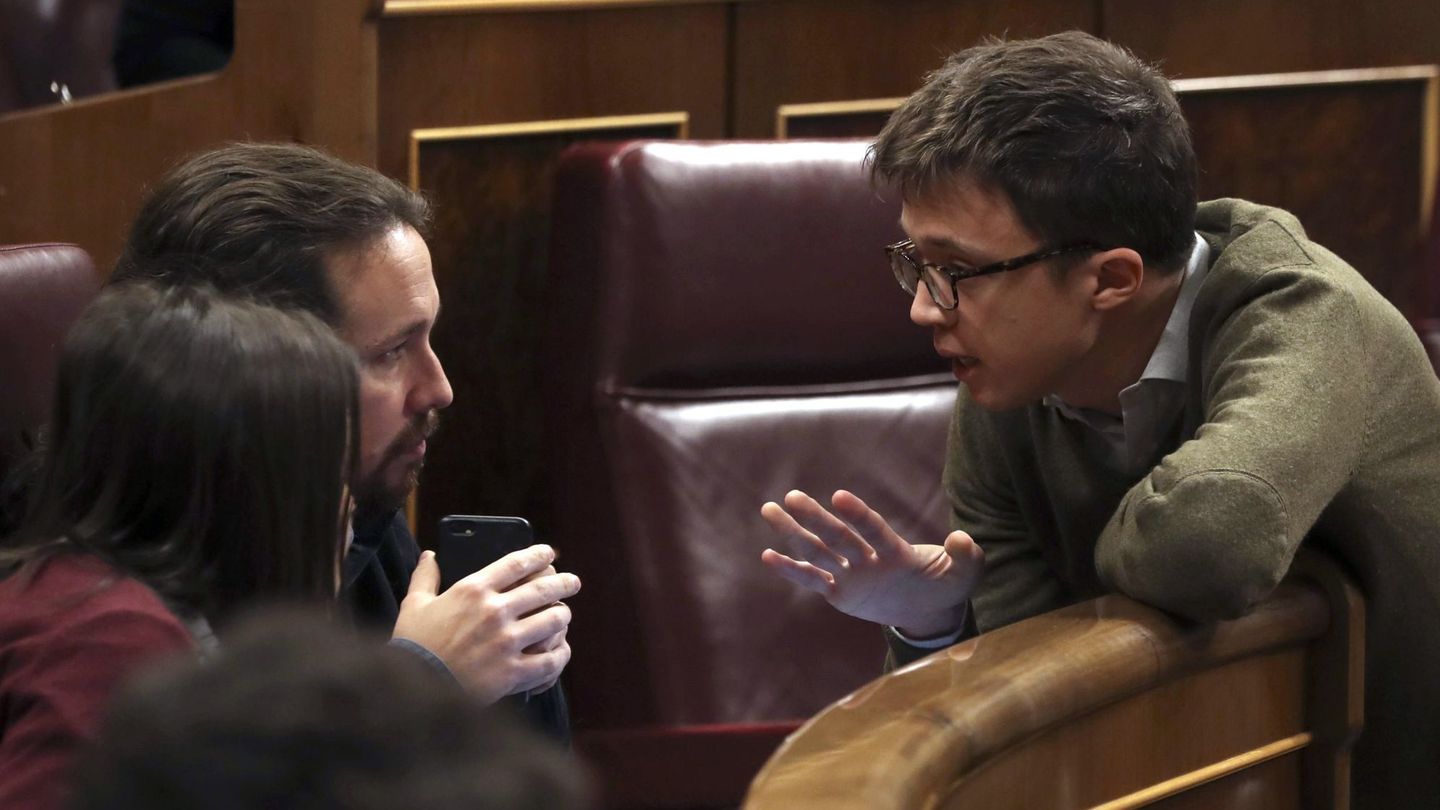 Errejón, Igleisas y Montero, discuten en el Congreso. (EFE)