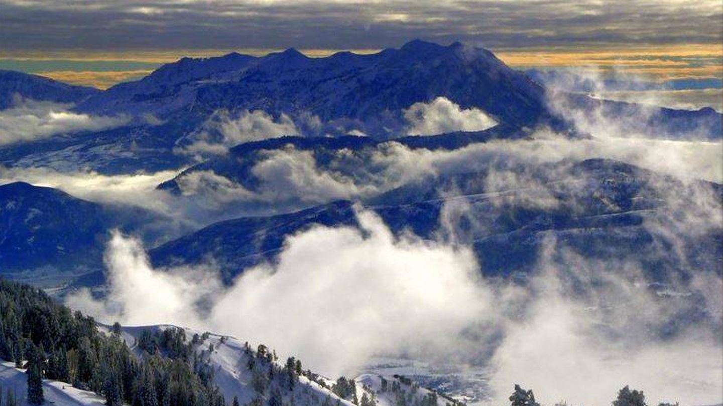 La vista nevada desde Powder Mountain.